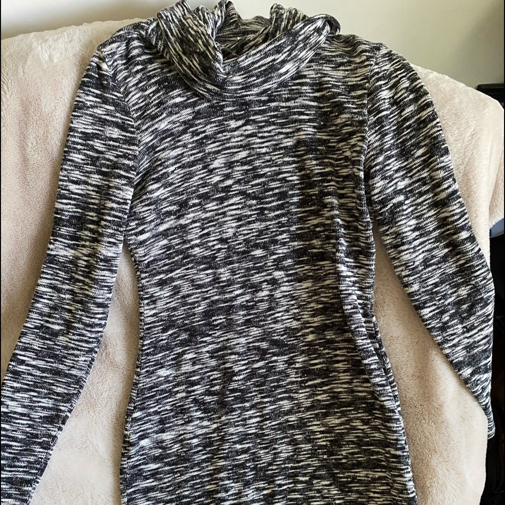 Cowl neck sweater dress